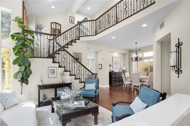 Chandelier, Dining room, Interior, Living room, Recessed Lighting, Wood Texture Flooring