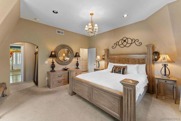 Bedroom, Chandelier, Interior, Recessed Lighting