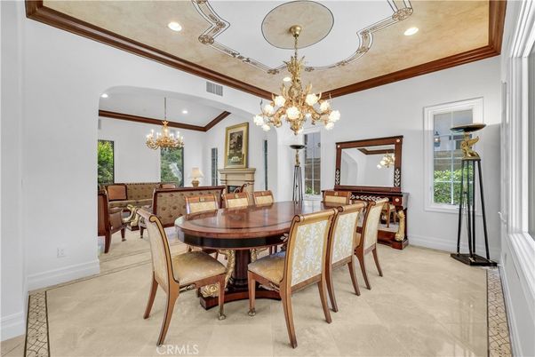 Chandelier, Dining room, Interior, Recessed Lighting