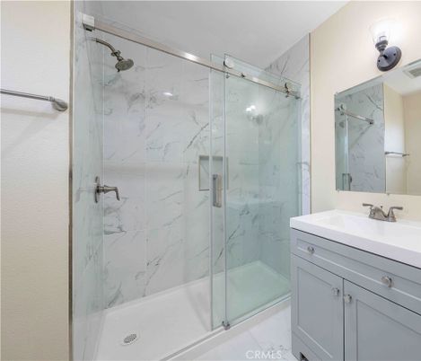 Bathroom, Glass Shower, Interior, Marble Walls