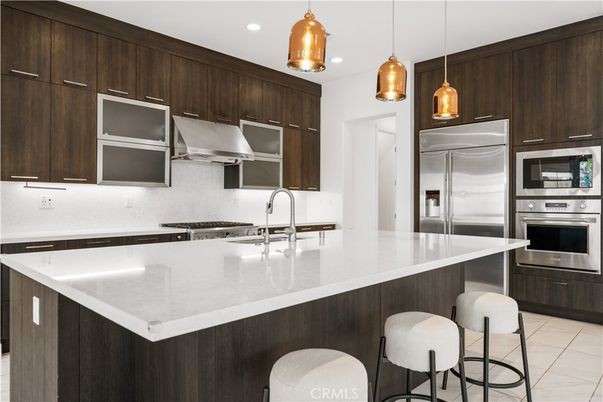 Interior, Kitchen, Pendant Lights, Recessed Lighting, Stainless Steel Appliances