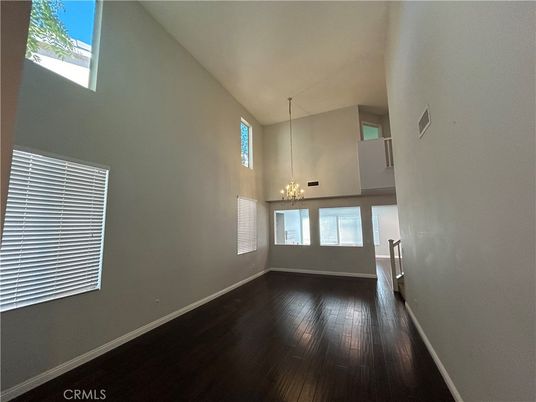 Chandelier, Empty room, Interior, Pendant Lights, Wood Texture Flooring