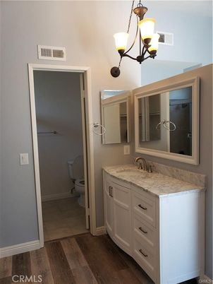 Bathroom, Chandelier, Interior, Pendant Lights, Wood Texture Flooring