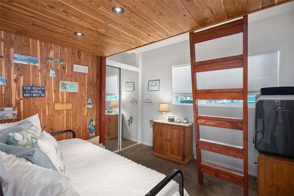 Bedroom, Interior, Recessed Lighting, Wooden Ceilings, Wooden Walls