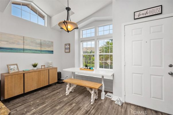 Home Office, Interior, Pendant Lights, Wood Texture Flooring