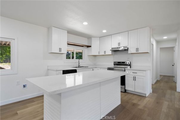 Interior, Kitchen, Recessed Lighting, Wood Texture Flooring