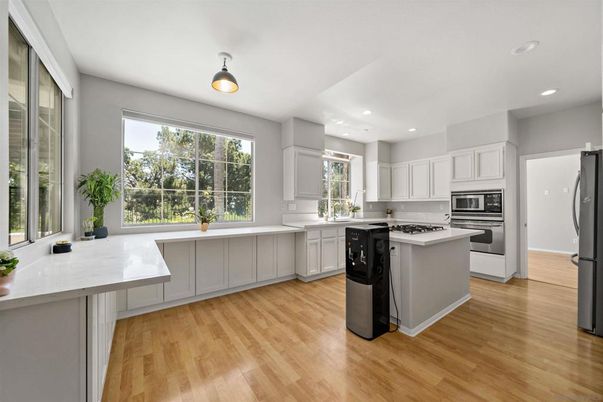 Interior, Kitchen, Recessed Lighting, Wood Texture Flooring