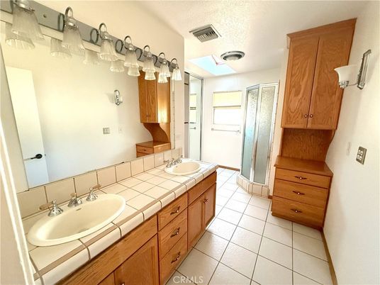 Bathroom, Dual Sink Vanities, Glass Shower, Interior, Tile Countertops