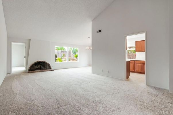 Chandelier, Empty room, Fireplace, Interior, Pendant Lights
