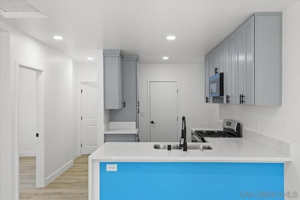 Interior, Kitchen, Recessed Lighting, Wood Texture Flooring