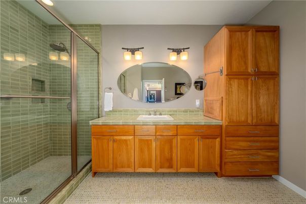 Bathroom, Glass Shower, Interior, Tile Countertops