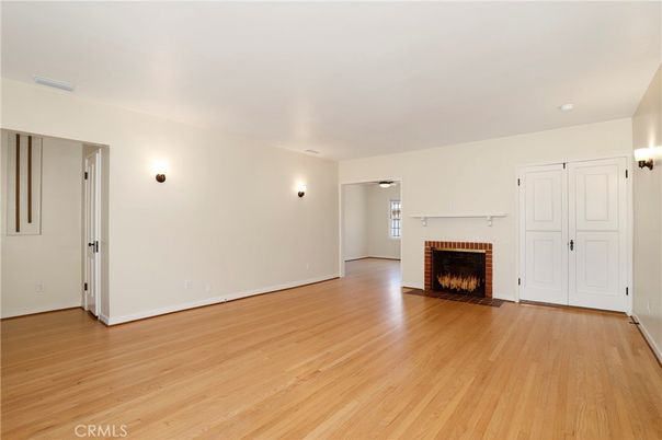 Empty room, Fireplace, Interior, Wood Texture Flooring