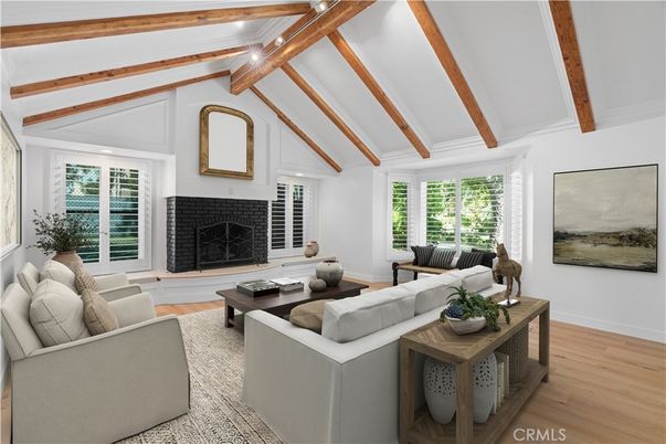 Fireplace, Interior, Living room, Wooden Beams, Wood Texture Flooring