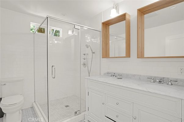 Bathroom, Dual Sink Vanities, Glass Shower, Interior