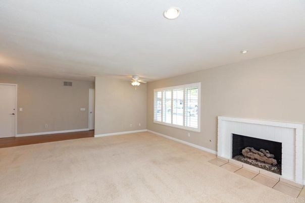 Empty room, Fireplace, Interior, Recessed Lighting