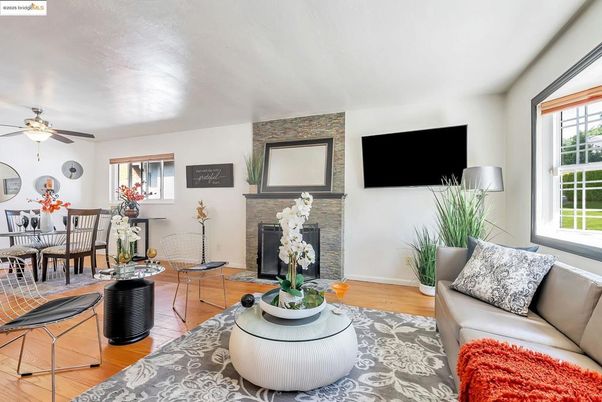 Dining room, Fireplace, Interior, Living room, Wood Texture Flooring