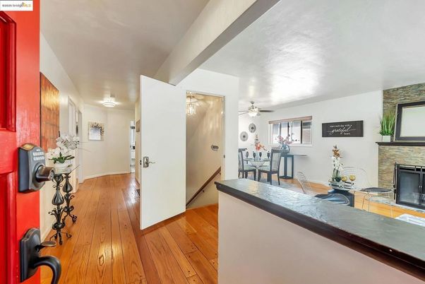 Dining room, Fireplace, Interior, Wood Texture Flooring