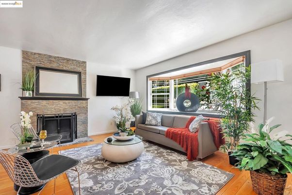 Fireplace, Interior, Living room, Stone Walls, Wood Texture Flooring