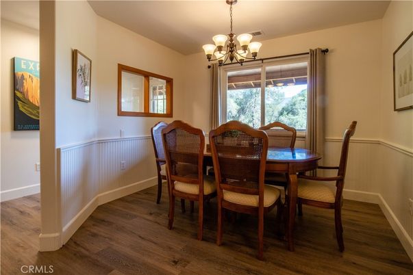 Chandelier, Dining room, Interior, Wood Texture Flooring