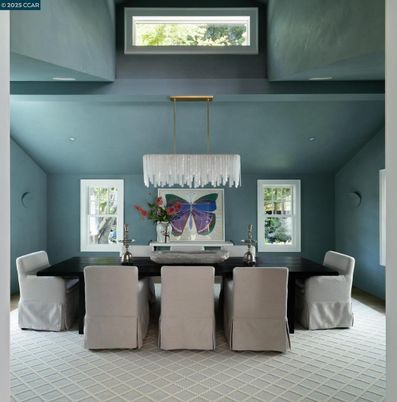 Chandelier, Dining room, Interior, Recessed Lighting