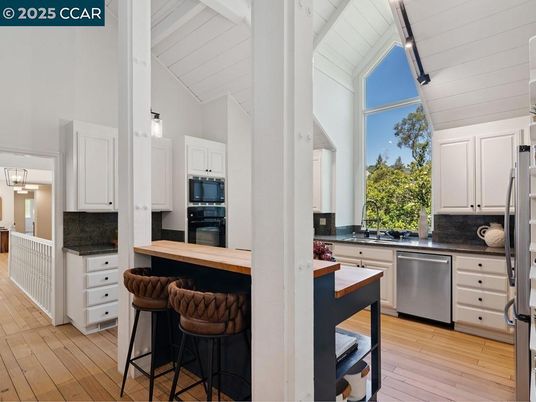 Interior, Kitchen, Stainless Steel Appliances, Wood Texture Flooring