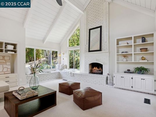 Fireplace, Interior, Living room, Stone Walls