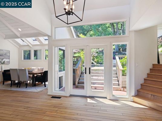 Chandelier, Dining room, Interior, Pendant Lights, Wood Texture Flooring