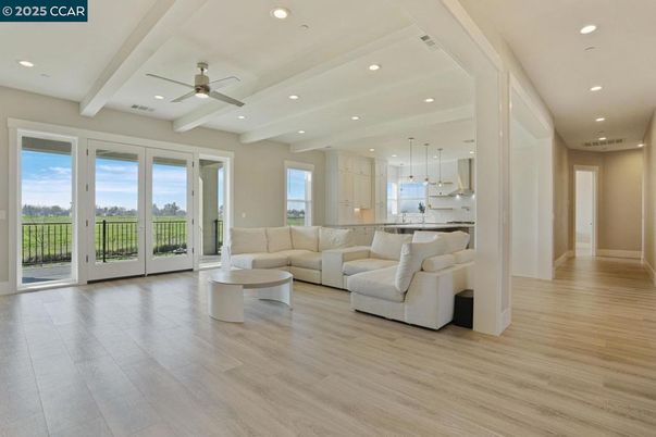 Interior, Living room, Pendant Lights, Recessed Lighting, Wood Texture Flooring
