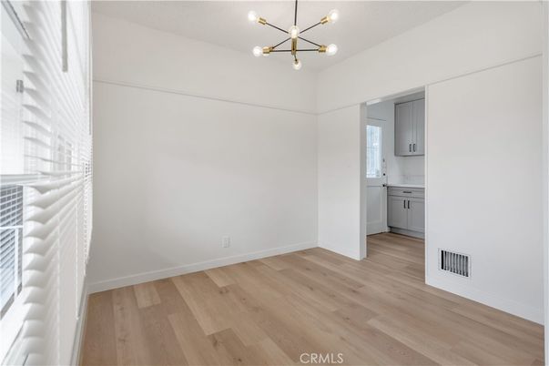 Empty room, Interior, Pendant Lights, Wood Texture Flooring