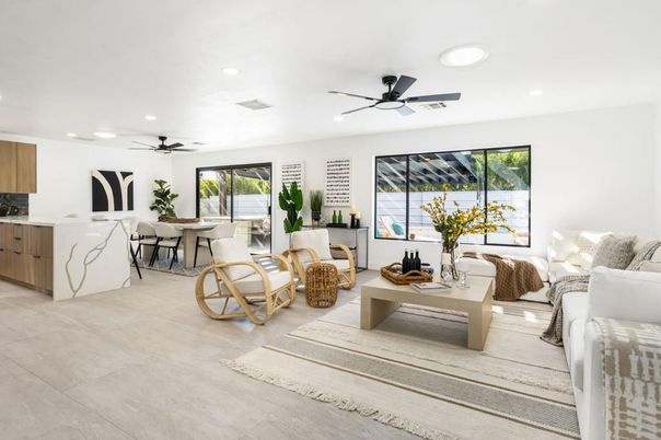 Dining room, Interior, Kitchen, Living room, Recessed Lighting