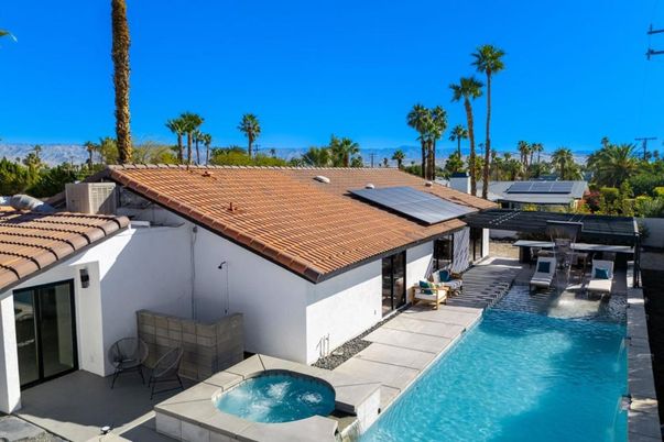 Exterior, Pool, Solar Panels