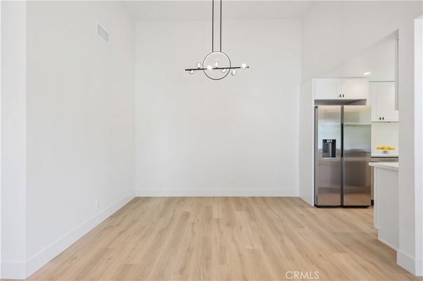 Elevator, Interior, Kitchen, Pendant Lights, Recessed Lighting, Stainless Steel Appliances, Wood Texture Flooring