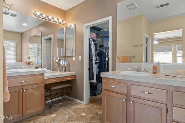 Bathroom, Dual Sink Vanities, Interior, Wood Texture Flooring
