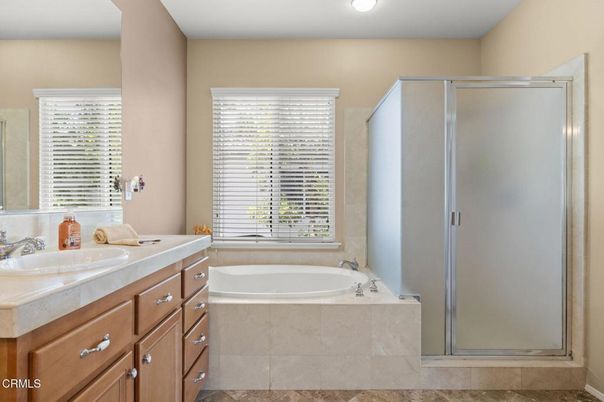 Bathroom, Dual Sink Vanities, Glass Shower, Interior, Tile Countertops