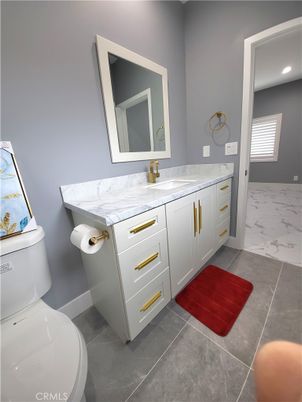 Bathroom, Dual Sink Vanities, Interior, Marble, Recessed Lighting
