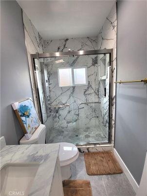 Bathroom, Glass Shower, Interior, Marble Walls