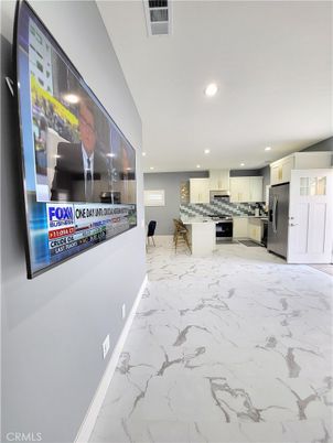 Interior, Kitchen, Marble, Recessed Lighting, Stainless Steel Appliances