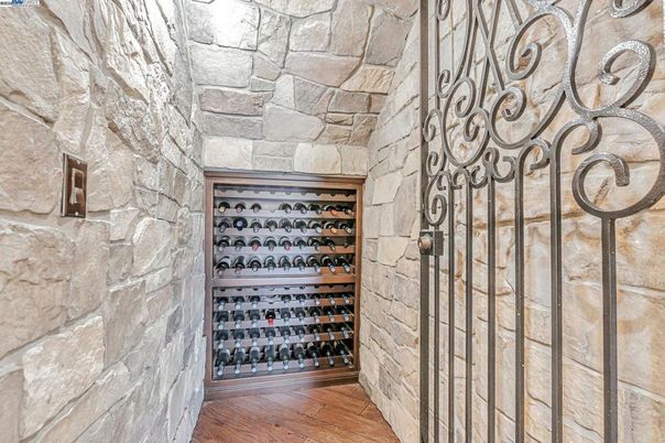 Interior, Stone Walls, Wine Storage, Wood Texture Flooring