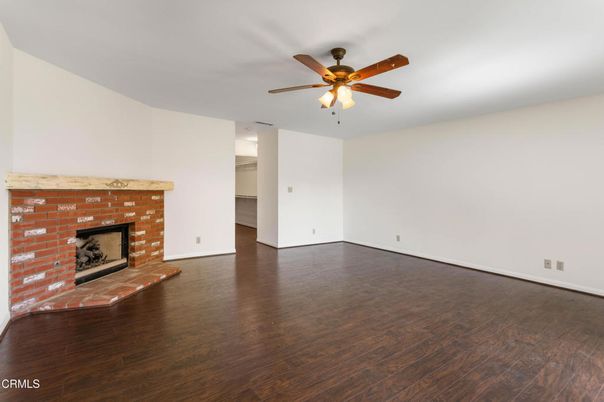 Empty room, Fireplace, Interior, Wood Texture Flooring