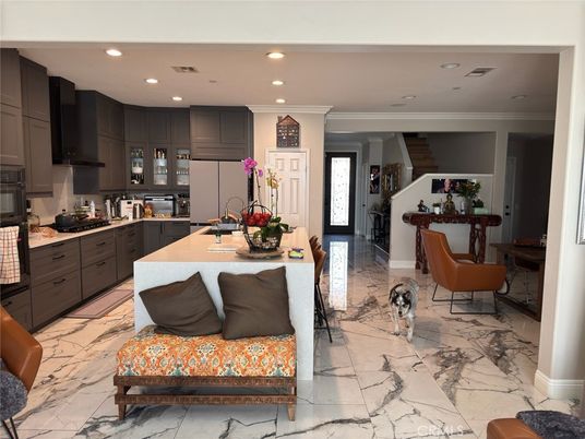 Interior, Kitchen, Marble, Recessed Lighting