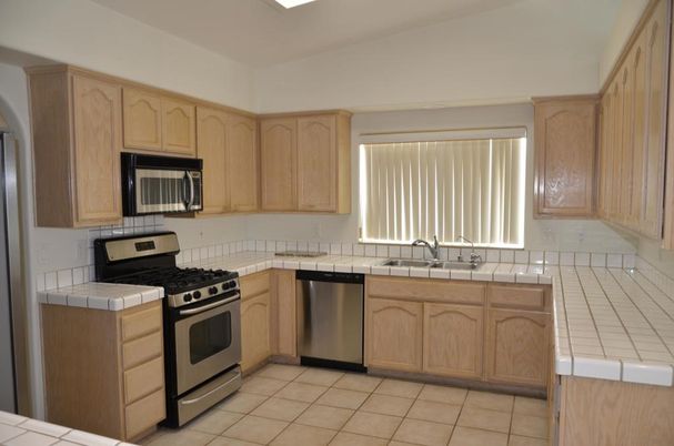 Interior, Kitchen, Stainless Steel Appliances, Tile Countertops