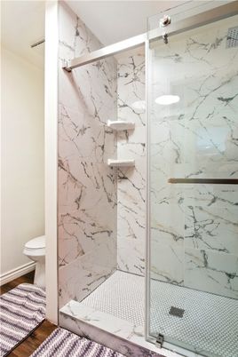 Bathroom, Glass Shower, Interior, Marble Walls