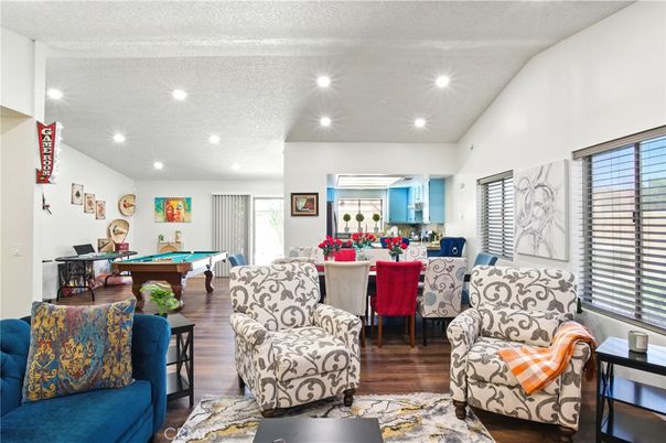 Billiard Table, Game Room, Interior, Living room, Recessed Lighting, Wood Texture Flooring
