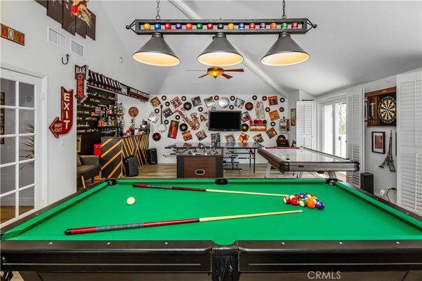 Billiard Table, Game Room, Interior, Pendant Lights