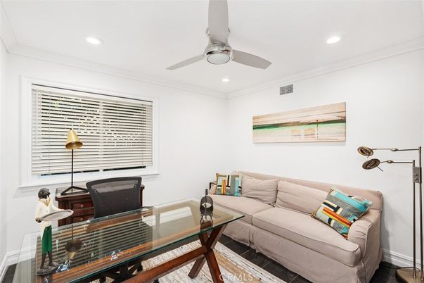 Home Office, Interior, Recessed Lighting, Wood Texture Flooring