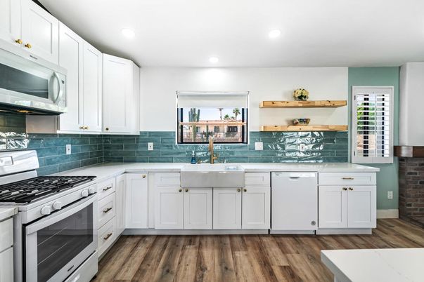 Interior, Kitchen, Recessed Lighting, Wood Texture Flooring