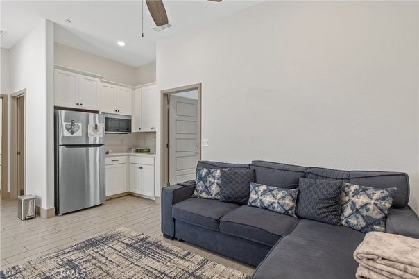 Interior, Kitchen, Living room, Recessed Lighting, Stainless Steel Appliances, Wood Texture Flooring
