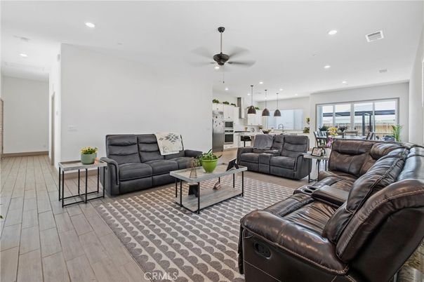 Interior, Kitchen, Living room, Pendant Lights, Recessed Lighting, Stainless Steel Appliances, Wood Texture Flooring