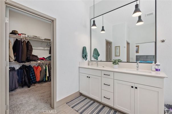 Bathroom, Dual Sink Vanities, Interior, Pendant Lights, Walk-in Closets