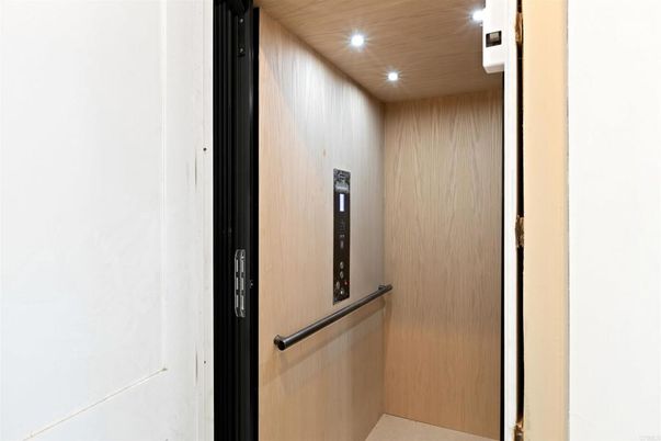 Elevator, Interior, Recessed Lighting, Wooden Ceilings, Wooden Walls